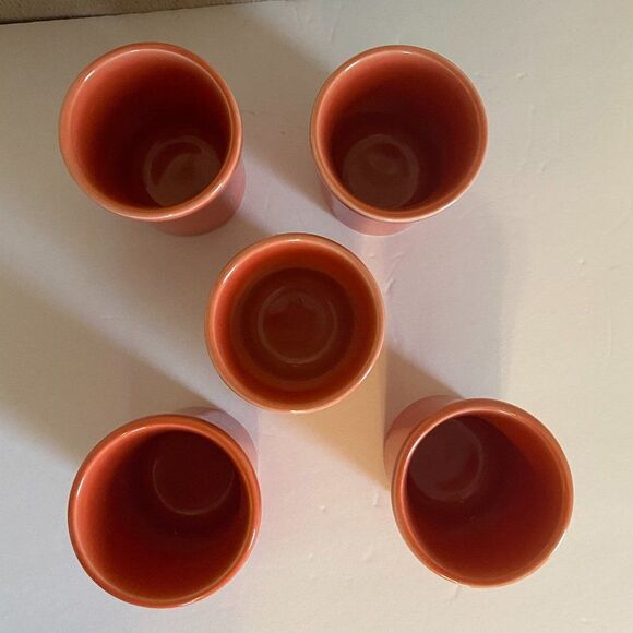 Fiestaware Retired Discontinued Persimmon 6.5 oz Tumblers Lot of 4 - Picture 3 of 6